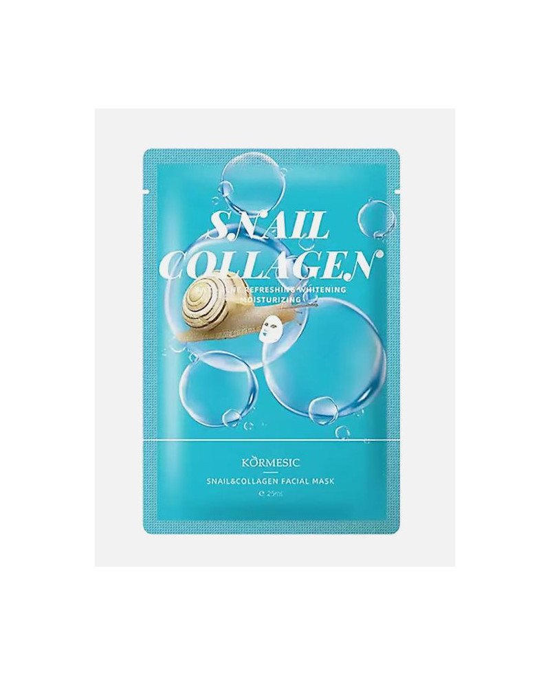 Kormesic giliai drėkinanti lakštinė kaukė su sraigių sekretu ir kolagenu, 1 vnt.