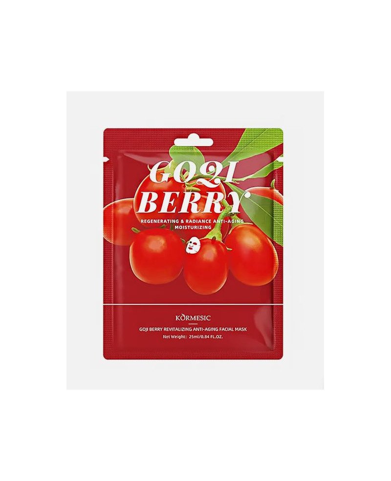 Kormesic Goji Berry Revitalizing Anti-Aging Mask - goji uogų atgaivinamoji lakštinė veido kaukė nuo senėjimo | EGOSkinBeauty.lt