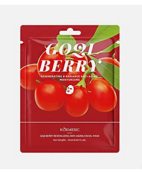 Kormesic Goji Berry Revitalizing Anti-Aging Mask - goji uogų atgaivinamoji lakštinė veido kaukė nuo senėjimo | EGOSkinBeauty.lt