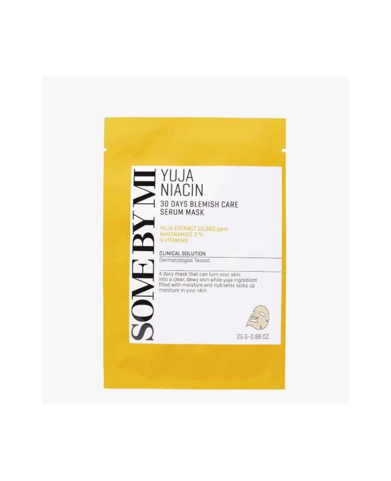 SOME BY MI Yuja Niacin 30 Days Blemish Care Serum Mask - skaistinanti lakštinė kaukė | EGOSkinBeauty.lt