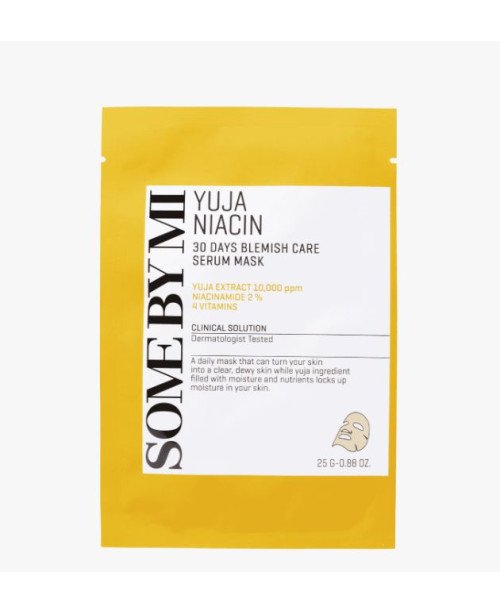 SOME BY MI Yuja Niacin 30 Days Blemish Care Serum Mask - skaistinanti lakštinė kaukė | EGOSkinBeauty.lt