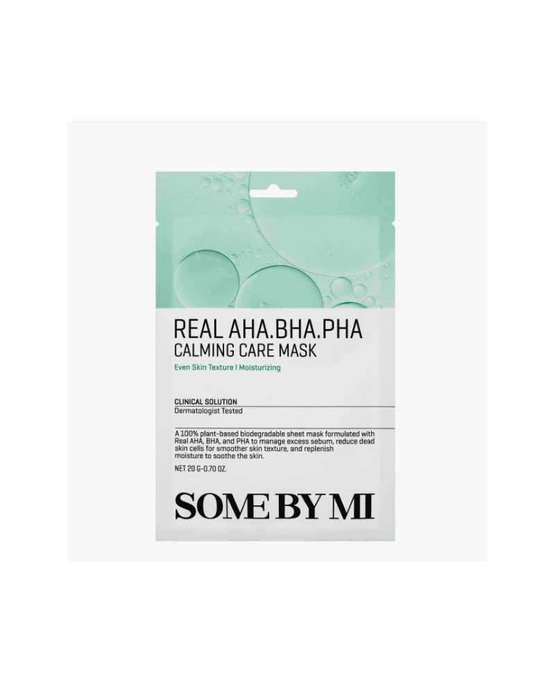 SOME BY MI Real AHA-BHA-PHA Calming Care Mask - AHA-BHA-PHA raminamoji lakštinė kaukė | EGOSkinBeauty.lt