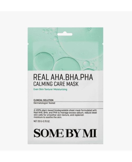 SOME BY MI Real AHA-BHA-PHA Calming Care Mask - AHA-BHA-PHA raminamoji lakštinė kaukė | EGOSkinBeauty.lt
