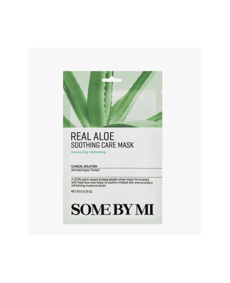 SOME BY MI Real Aloe Soothing Care Mask - raminamoji kaukė su alavijų ekstraktu | EGOSkinBeauty.lt