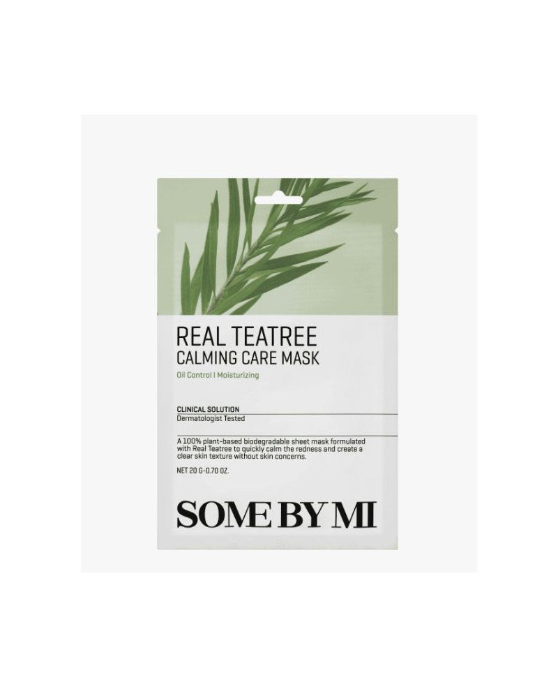 SOME BY MI Real Tea Tree Calming Care Mask - raminamoji kaukė su arbatmedžiu | EGOSkinBeauty.lt