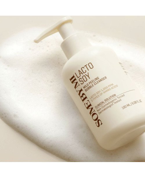 SOME BY MI Lacto Soy Mild Peeling Bubble Cleanser - švelnus putojantis veido valiklis | EGOSkinBeauty.lt