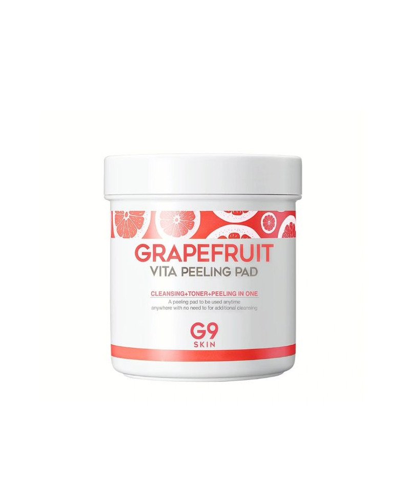 G9 SKIN greipfrutų ekstraktu  suvilgyti vatos diskeliai su valiklio ir toniko efektu, 100 vnt.