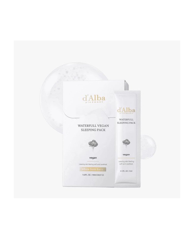 d'Alba veganiška naktinė veido kaukė, 12 x 4 ml.