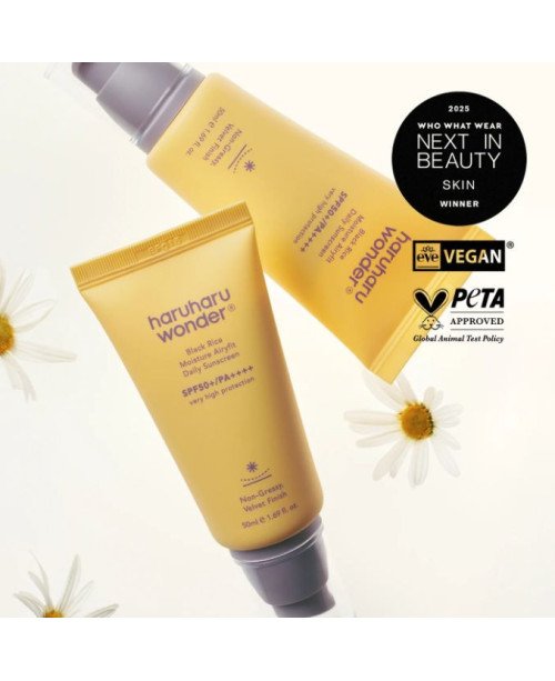 HARUHARU WONDER Juodųjų ryžių drėkinamasis kasdienis apsaugos nuo saulės kremas, 50 ml.