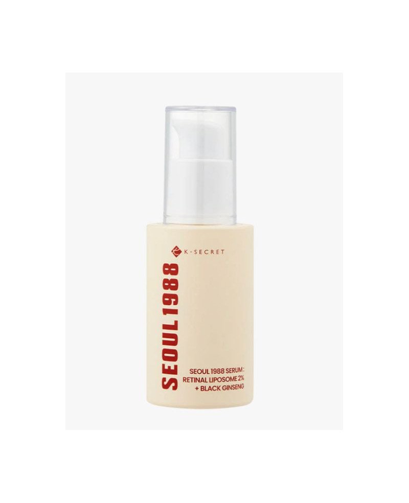 K-Secret Seoul 1988 veido serumas su retinolio liposomomis 2% + juoduoju ženšeniu, 30 ml.